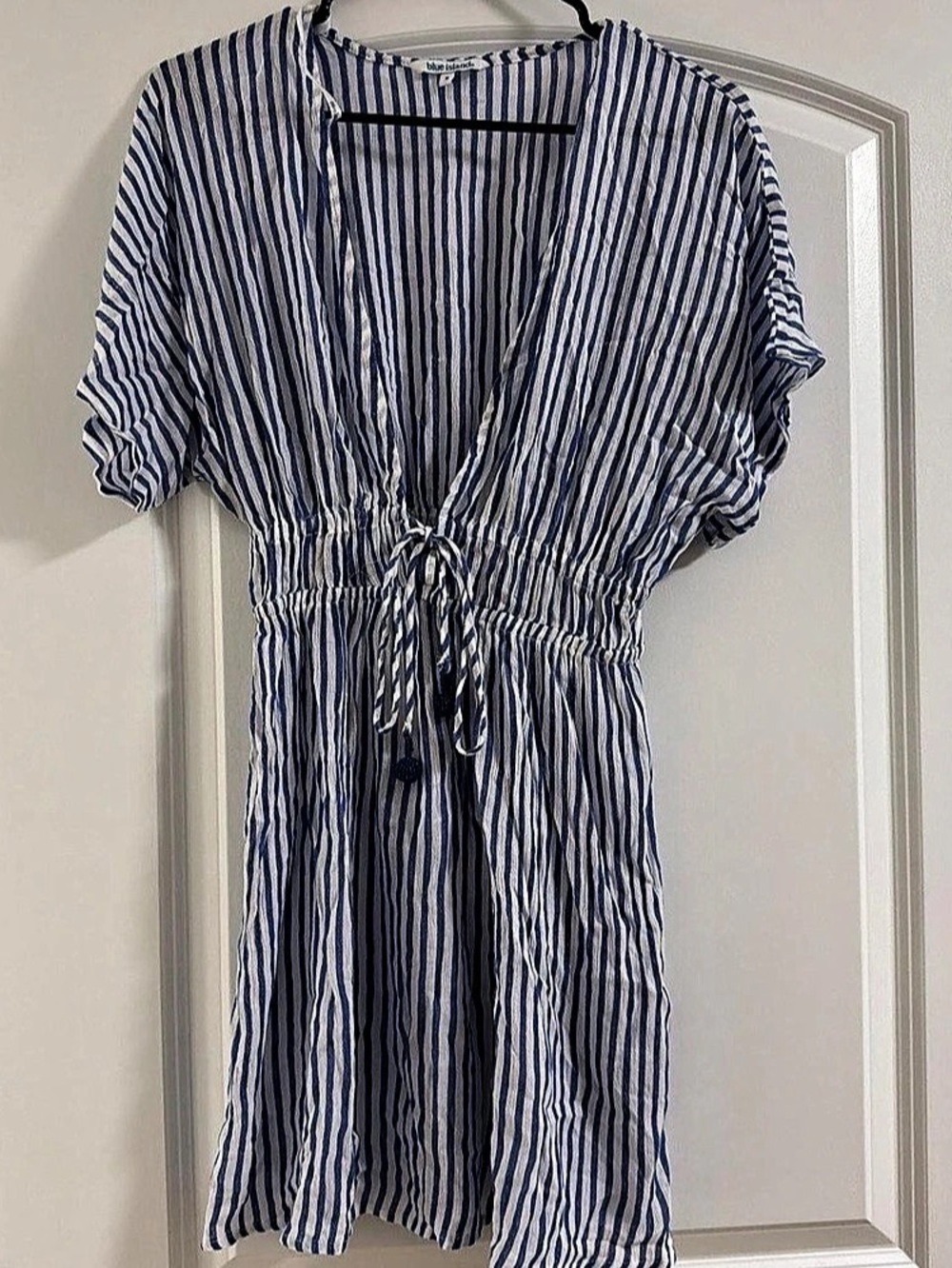 Blue Island Blue & White Striped Mini Dress